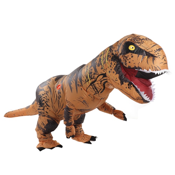 Dinosauriekostym T Rex Uppblåsbar Dinosaurieblåsningsdräkt för Halloween Cosplay Party Jul Vuxen 150‑190cm Brun