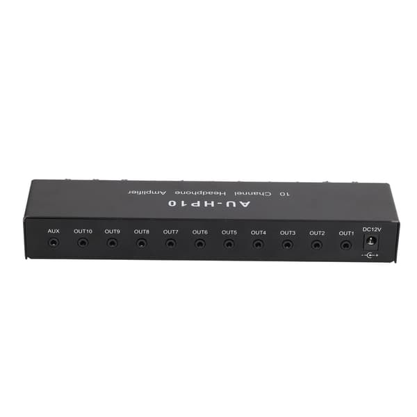 10-Channel Headphone Amplifier 1 Input 10 Output Stereo Audio Splitter Independent Control DC 12V