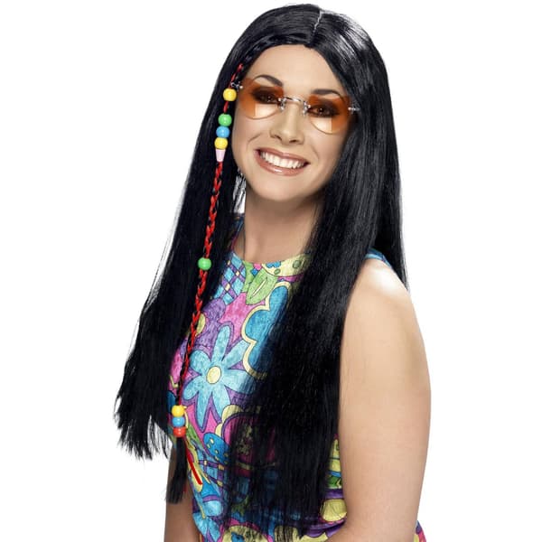 Smiffys Hippie Party Paryk One Size Sort Black One Size