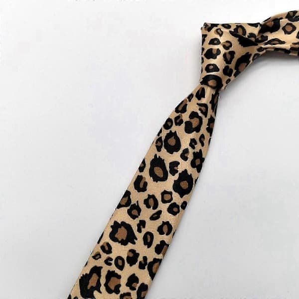 Klassisk leoparddesignad slips Kompatibel med män och kvinnor Polyesterlång slips Kompatibel med formella evenemangsfester och vardagskläder Style 3