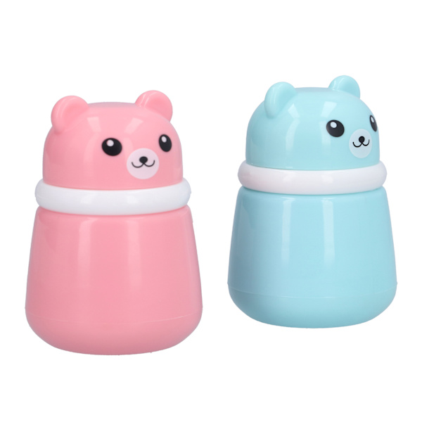 2 stk Cartoon Bear Pudder Puff Box tom efter bad Puff Box Body Powder Container til Hjem Rejse Cartoon Bear
