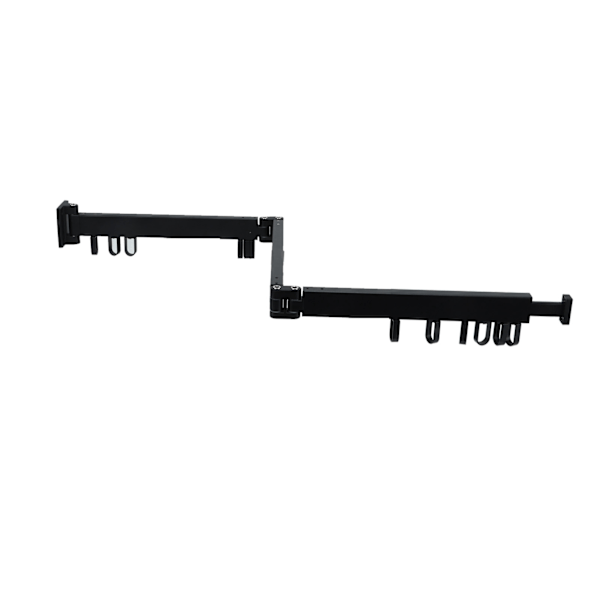Wall Clothes Drying Rack Retractable Space Saving Rotating Ring Single Clothes Hanger for Balcony Laundry Room Black Three-Fold