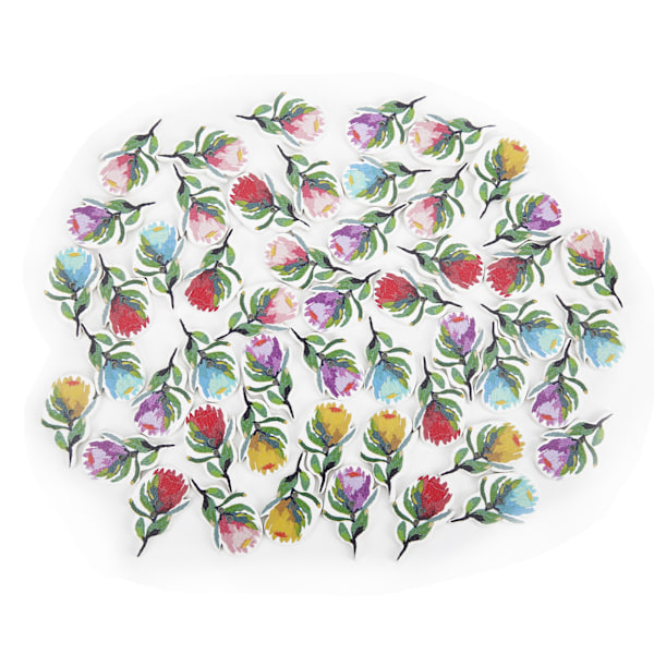 200 stk. blomsterformede treknapper, blandet dekorativ knapp, 2-hulls knapper for sying