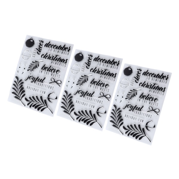 3 stk. klare stempler, unik form, dekorative transparente maler for DIY scrapbook-håndverk