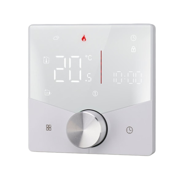 Smart termostatknopp Design LCD-färgskärmspanel Digital termostat för bastu Golvvärmesystem Vit