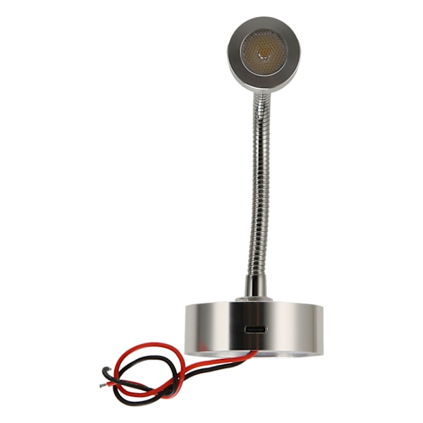 RV LED Senglampe USB Type C 3 Farvetemperatur Dæmpbar Touch Switch God Varmeafledning Rustfri RV Læselampe til Lastbiler DC12‑24V Sølv