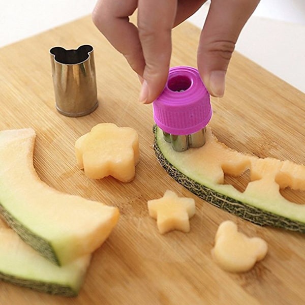 9st Frukt Grönsaksskärare Formar Tecknad Cutter Form Blommor Kaka Kex Skärform Verktyg Fondant Bakverksformar
