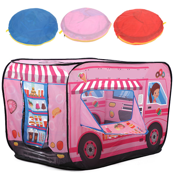 Glassbil Polis Buss Barn Tält Hopfällbar brandbil Spela Spel HouseGlassbil