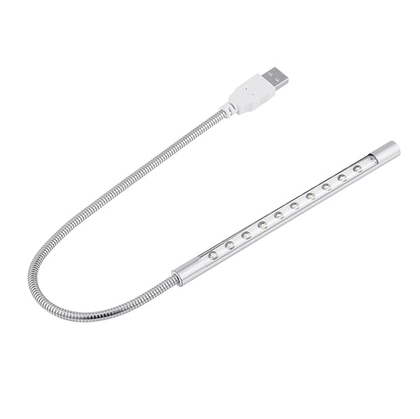 Smart bærbar USB LED-lampe til PC/laptop - Sølv (10 stk)