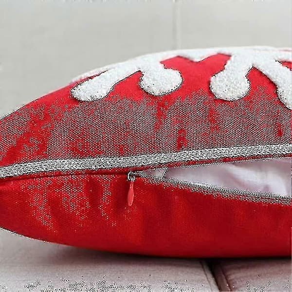 【LD】1 st jul vinter snöflinga stil bomull linne broderi prydnadskuddar överdrag