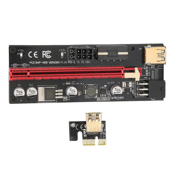 PCIE 1X till 16X Riser-kort 4 Solid Kondensatorer 6 PIN Gränssnitt USB-kabel Fast Spänne Design PCIE GPU Riser Express-kabel Röd