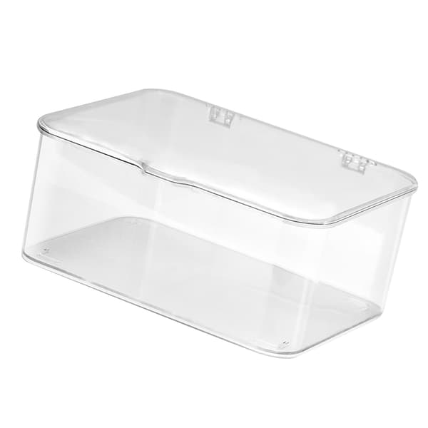 Desktop Storage Box Plastic Large Capacity Dustproof Multifunctional Phone Case Storage Holder with Lid Transparent