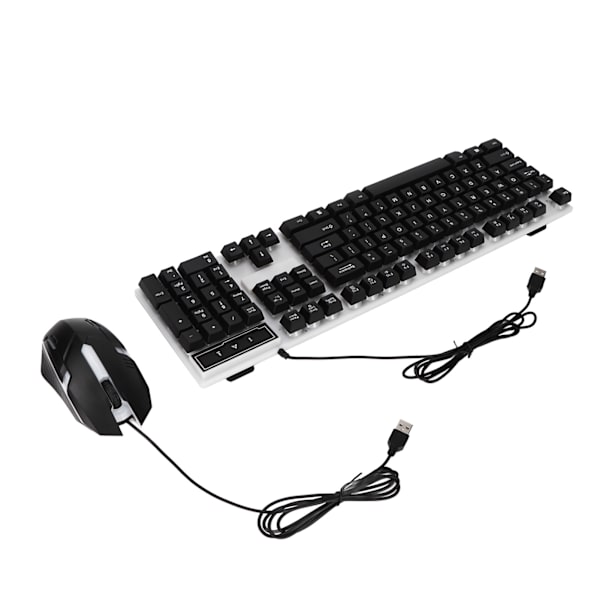104 tangenter Tangentbord Mus Set Bakgrundsbelysning USB Färgglad Ergonomisk Stabil Bakgrundsbelyst tangentbord Mus Combo