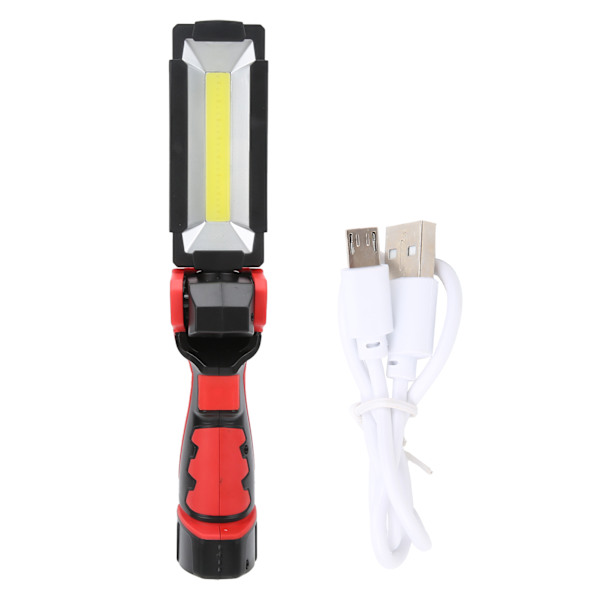 Arbeidslys USB-oppladbar 5 lysmod Svettebestandig sammenleggbar COB Håndholdt mobil magnetisk nødlys