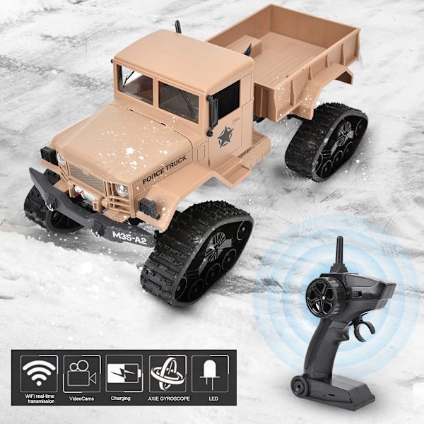 2,4G 1/16 RC Militär lastbil Fjärrkontroll Crawler Bilmodell Leksaksfordon (normal typ)