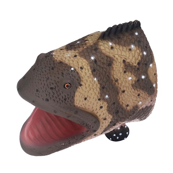 Havsdjur handdocka leksak naturtrogen mjuk vinyl flexibel mun grouper fisk handdocka för barn