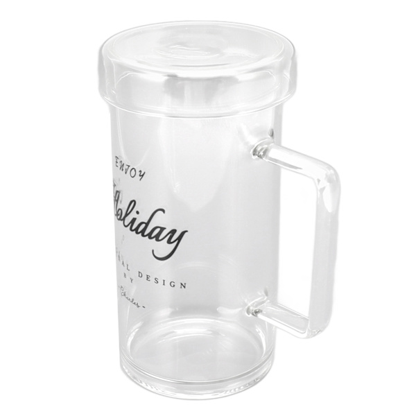 Glaskop Transparent Drikkekop Kaffe Kop Mug Hjemindretning med låg til familie venner ferie