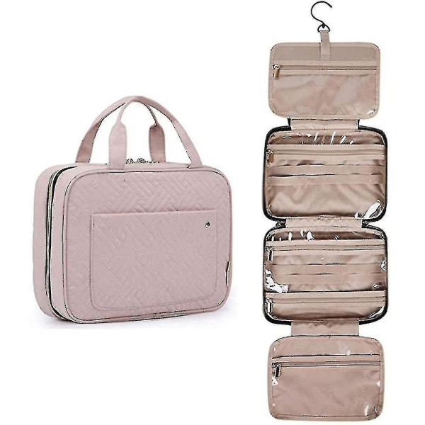 Toalettväska Resväska med hängkrok, vattentät organizer Pink