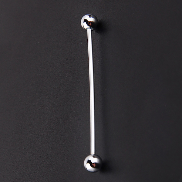 Män Silver Pläterad Tone Stål Krage Tie Pin Stud Skivstång Klämma Spänne Brosch 6CM