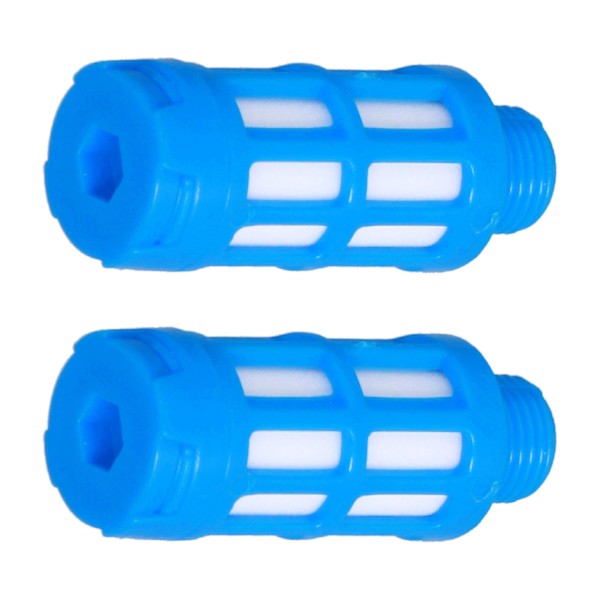 Pneumatisk støjdæmper i plast Luftledning Flow Control Udstødningsstøjdæmper Kompressor Fitting Blue50Pcs PSU-01