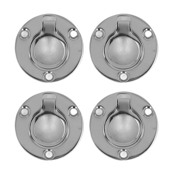 4pcs M5 Flush Ring Pull, Round, Durable Stainless Steel, Marine Deck, Boat, Recessed Handle, Round Deck