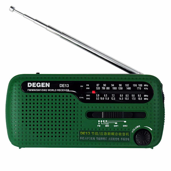 Bärbar handvevad AM/FM Solar Radio Nödradio för äldre