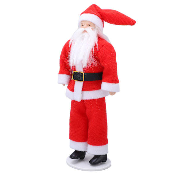 1:12 Nukkekoti Joulupukki Keramiikka Kääntyvä Mini Nukkekoti Joulupukki Jalustalla Nukkekoti Koristeluun