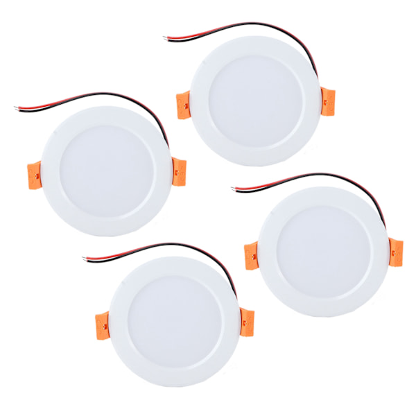 4 stk. 4 tommer RV Loftlys 300LM 6000K Rundt Downlight Bil Interiørbelysning Hvid til Caravan Yacht DC 12V 3W