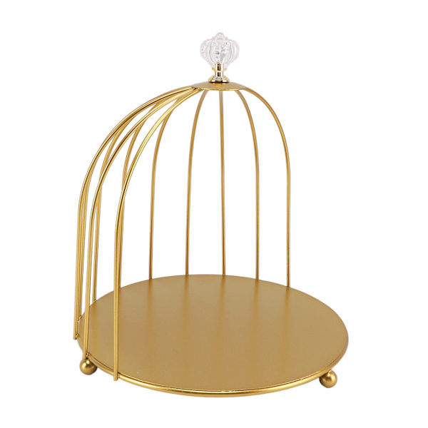Fuglebur Kosmetik Organizer Guld Pladsbesparende Jern Unik Multifunktionel Fuglebur Sminke Stativ til Badeværelse Enkeltlags