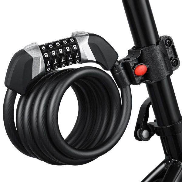 Cykellås Cykelskåpkombination 5 siffror, Cable Lock Cykelkedja Hög säkerhet