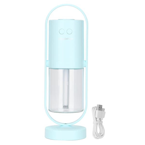 Bærbar Mini Luftfukter 360° Roterende 2 Spraymoduser Bil Mini Luftfukter for Hjemmekontor Reise Lyseblå