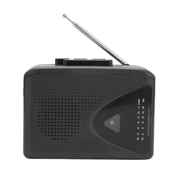 Kassettspelare Retro Stereo 2 Laddningsmetoder Bärbar bandspelare med klar högtalare för inomhus utomhus svart