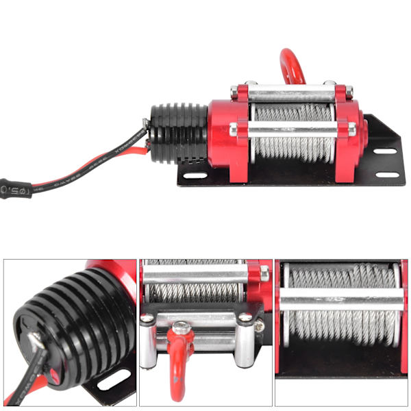 RC-auto Metal Winch kaukosäätimen lisävarusteilla sopii Axial SCX10 90046 D90 1/10 RC Crawler -kuorma-autolle
