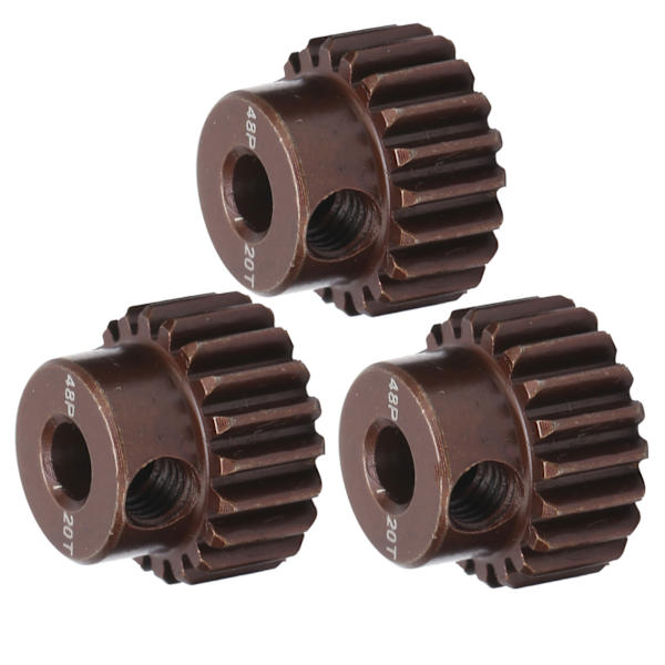 3 stk. RC 3,175 mm 48DP 20T stålpiniongearsæt til 1/10 RC bil børsteløs børstet motor