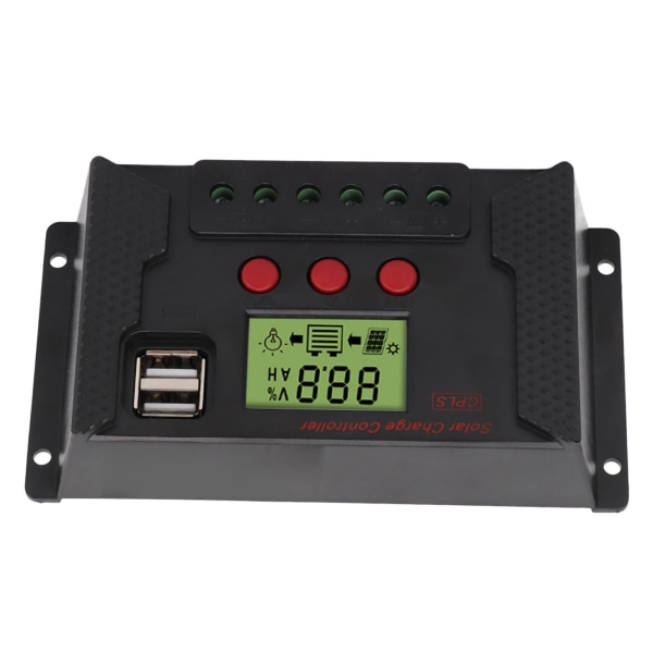 Aurinkopaneelien ohjain PWM 12V 24V Automaattinen sopeutuminen LCD-näyttö USB-portti Aurinkosäädin 30A
