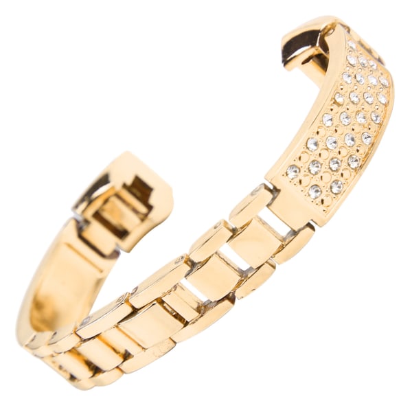 Armbånd i rustfrit stål til kvinder indlæg rhinestone Armbånd Håndledsdekoration til FitbitGold