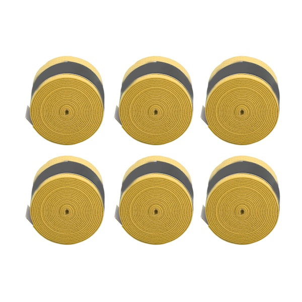 6 stk. tennisracket grebtape PU mat, antislip svedabsorberende Badmintonracket tape Sporttilbehør Gul
