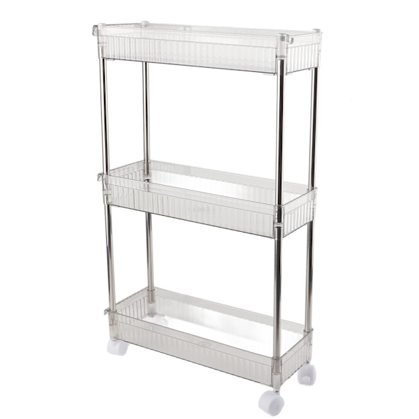 Badeværelsesgabhylde Badeværelseskosmetik Transparent Opbevaringsstativ Flere lag badeværelsesarrangør 3 lag 37x12x50cm