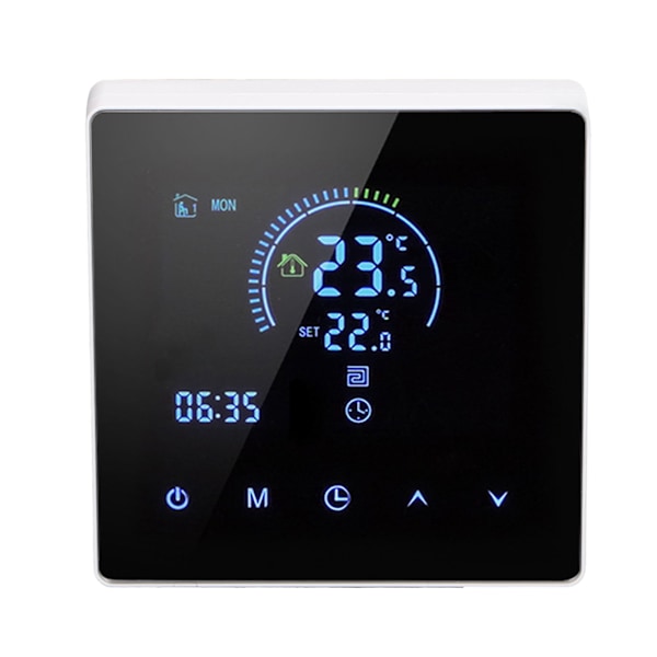 16A digitaalinen termostaatti LCD-näytöllä Ohjelmoitava termostaatti Sähköinen lämmitystermostaatti kotitoimistoille Hotellit AC 90V‑240V Valkoinen WiFi