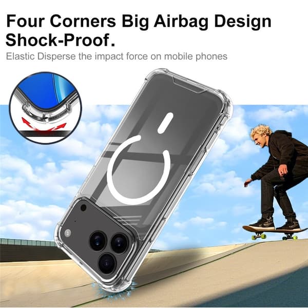 IMAK Kompatibel med iPhone 17 Pro Max Deksel MagSafe Støtsikkert Transparent 58