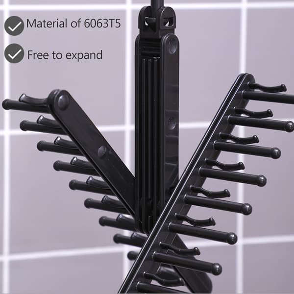 Tie rack with 20 rows, multi-functional with non-slip clips, 360-degree rotation tie rack