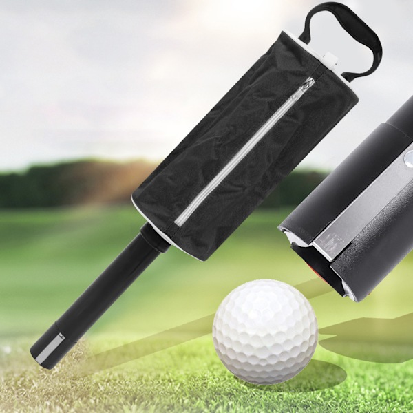 Bärbar golfbollsplockare Plock-up-väska Ficka Scooping Device Förvaringsväska (svart)