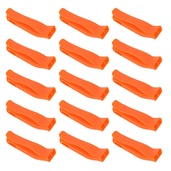 15 st PP plast ljus orange utomhus nödsituation Överlevnadsvarning Säkerhet Räddning Sport Lekplats Snabb visselpipa