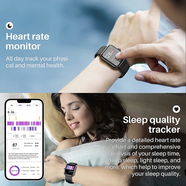 Bluetooth Calling Smart Armband med stor skärm, hjärtfrekvens, blodtryck och blodsyreövervakning Silver 1.7inch