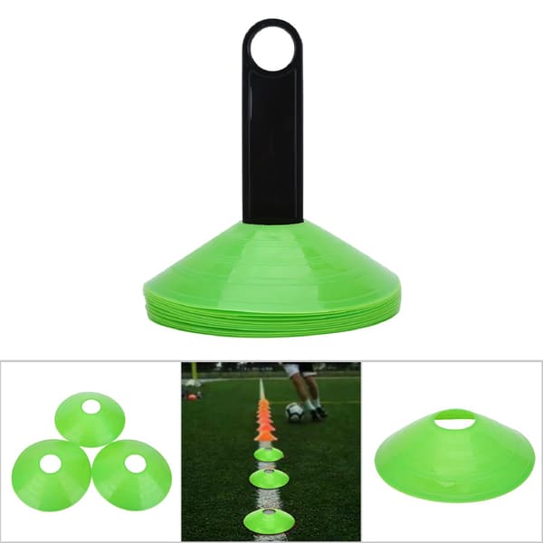 10 Pcs Practical Mini Field Cone Discs Marker Football Sport Speed Training Tool (Green)