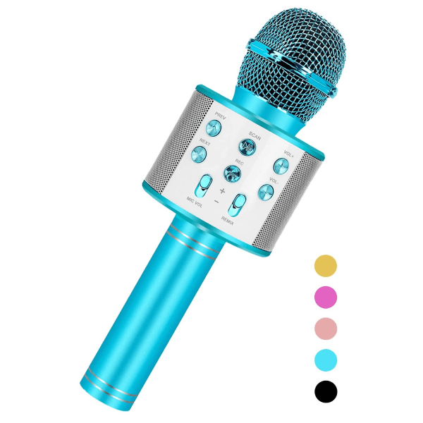 Kädessä pidettävä karaoke-mikrofoni lapsille Blue
