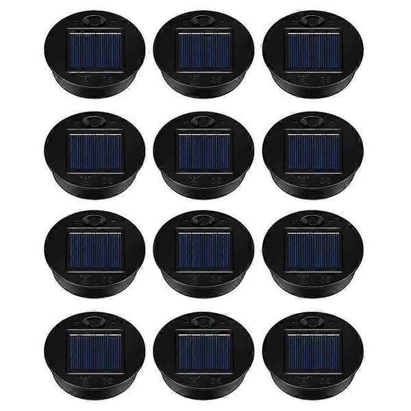12-pakning reservedeler til solcellelamper, vanntett LED-solcellepanellys As Shown