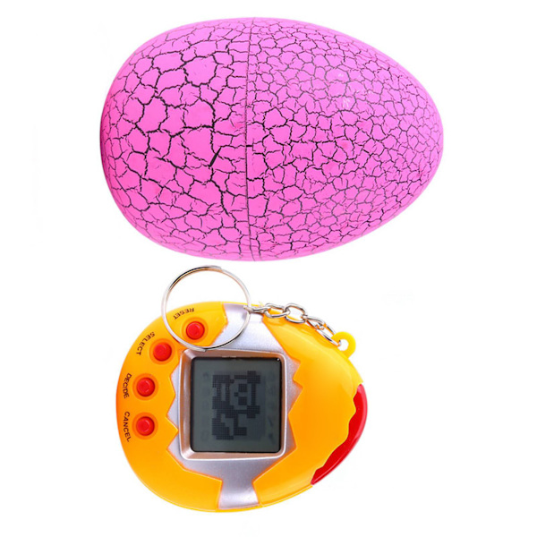 Elektroniska leksaker för barn Crack Eggshell Virtuell digital handhållen spelmaskin för husdjur (rosa)