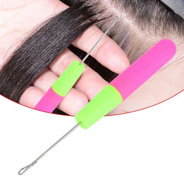 Virkad spärrnål Nålar Hårförlängning Flätning Hantverk Skill Tool Kit M