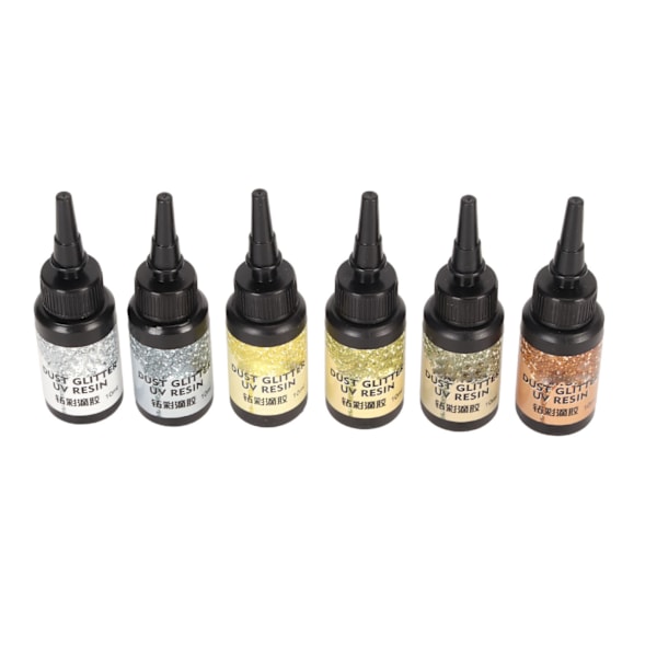 6 stk. Farget UV-resin 10 ml hver pennformet hurtigherdende aluminiumsfolieforsegling UV-lim for DIY smykkekunst gul serie